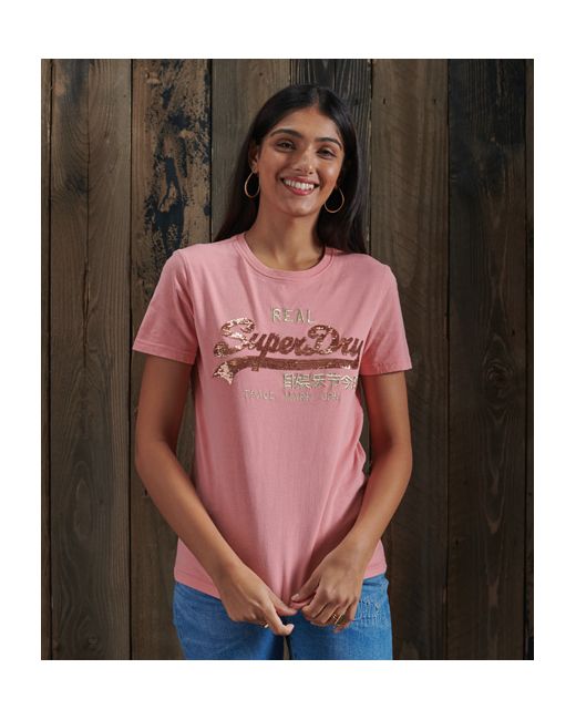Superdry Vintage Logo Sequin T-Shirt