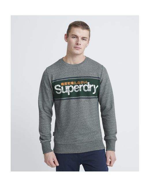 Superdry Core Logo Stripe Loopback Crew Sweatshirt