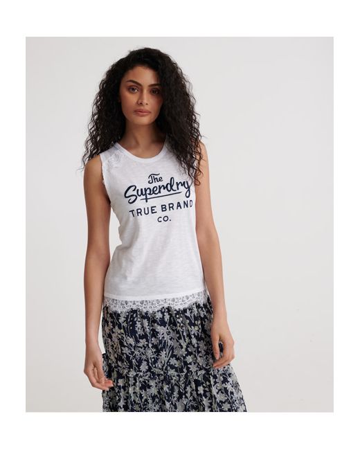 Superdry Jessica Graphic Lace Tank Top