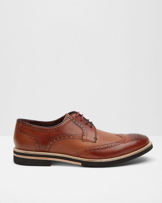 Ted Baker Leather wingtip derby brogues Tan