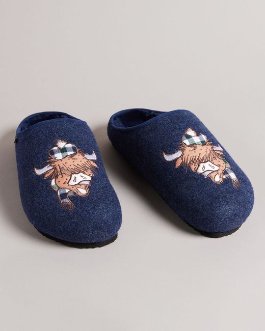 Ted Baker Cow Graphic Slippers Dohny