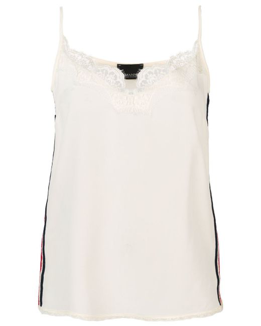 Ermanno Top With Lace Details And Side Band