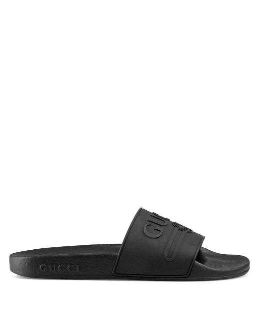 Gucci Logo Rubber Slide Sandals