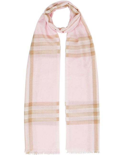 Burberry Wool And Silk Giant Check Scarf