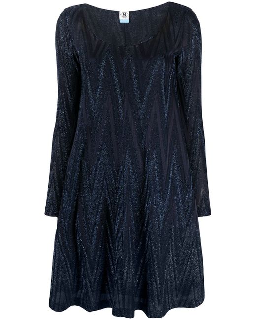 M Missoni Cotton-blend Zigzag Pattern Mini Dress