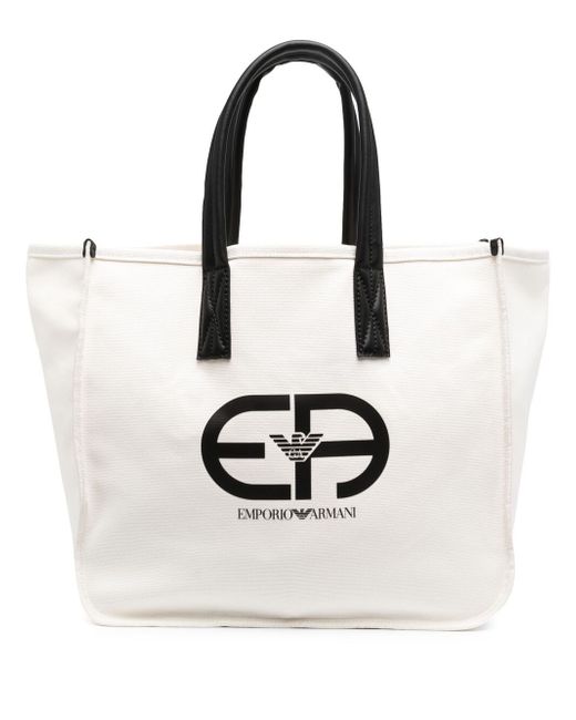 Emporio Armani Logo Cotton Shopping Bag