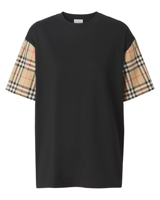 Burberry Checked Cotton T-shirt