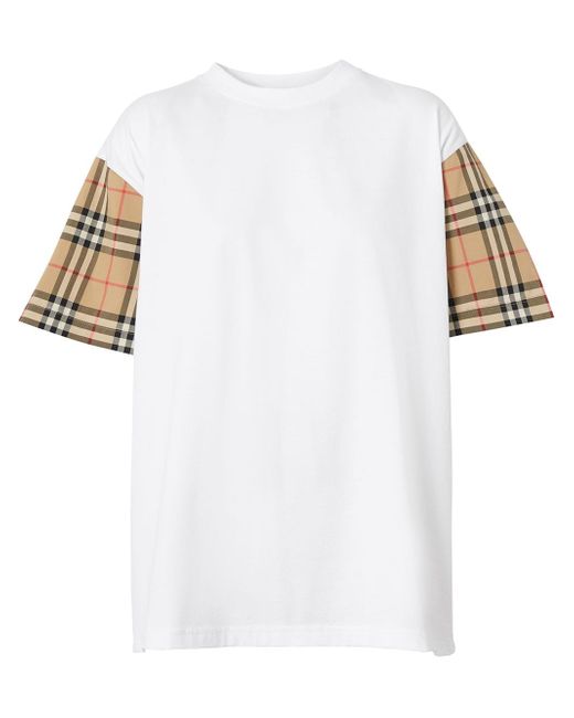 Burberry Checked Cotton T-shirt