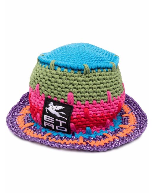 Etro Logo Patch Crochet Hat