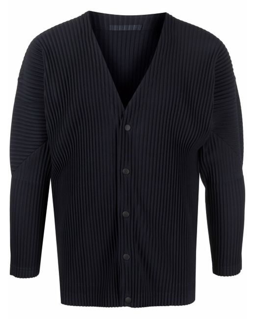 Issey Miyake Pleated Buttoned Cardigan