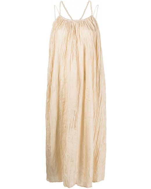 Alysi Crinkled Silk Long Dress