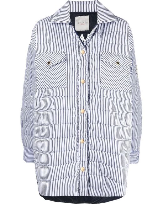Ermanno Striped Long Down Coat