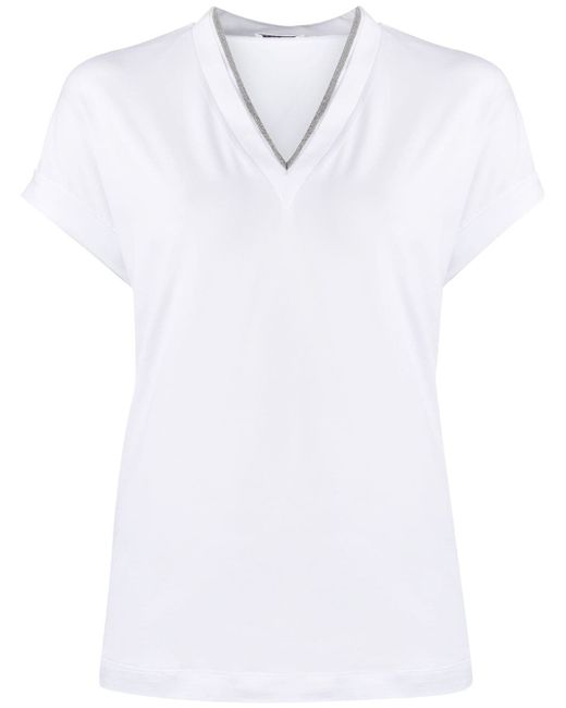 Brunello Cucinelli V-neck Cotton T-shirt