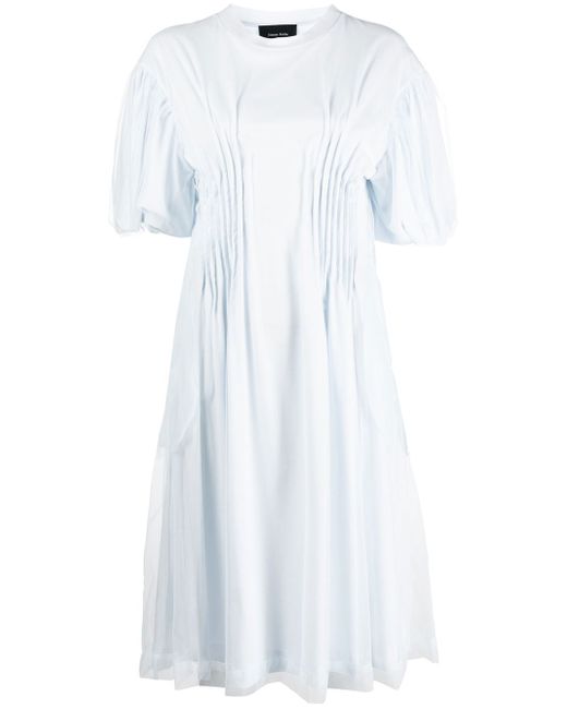 Simone Rocha Cottonpuff Sleeve Midi Dress