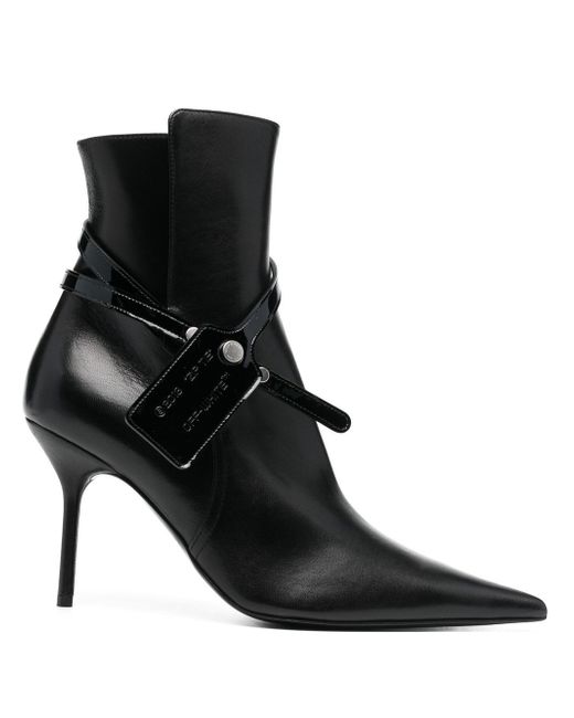 Off-White Leather Ankle Boots