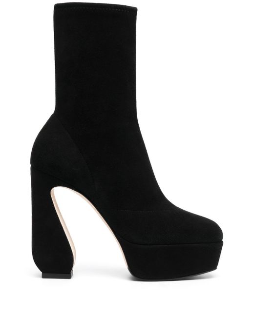 Si Rossi Stretch Suede Heel Ankle Boots