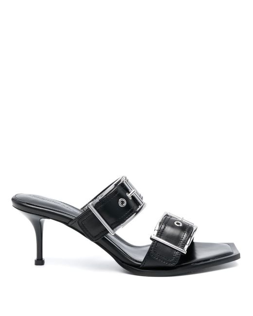 Alexander McQueen Buckled Leather Mules