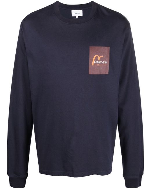 Palmes Logo Long-sleeve Organic Cotton T-shirt