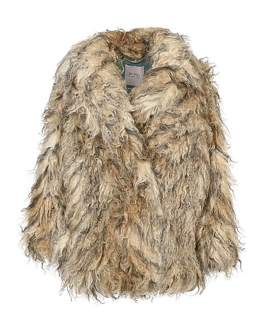 Becagli Mohair Fur Caban Coat