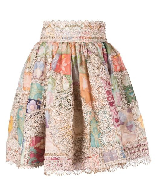 Zimmermann Printed Flared Mini Skirt