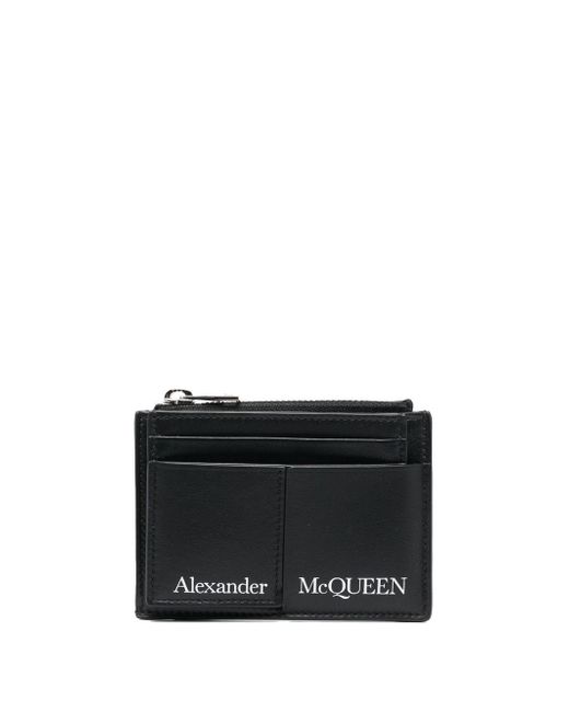 Alexander McQueen Logo Leather Coin Zip Holder