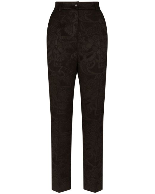 Dolce & Gabbana Jacquard High-waist Trousers