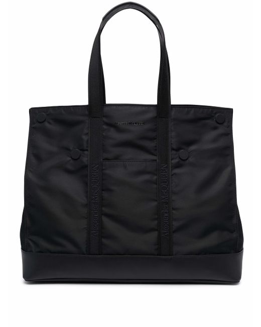 Alexander McQueen De Manta Leather Shopping Bag
