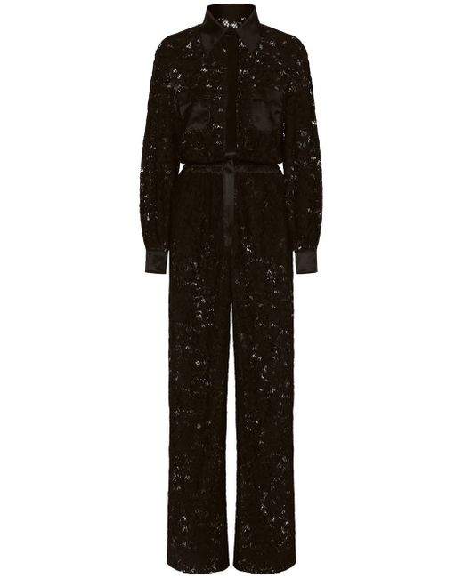 Dolce & Gabbana Lace Long Shirt Jumpsuit