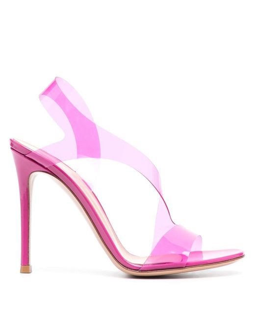 Gianvito Rossi Metropolis Patent And Glass High Heel Sandals