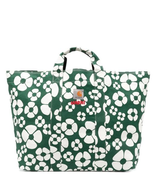 Marni X Carhartt Floral Print Shopping Bag