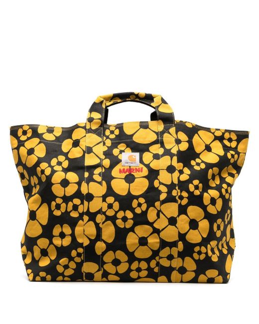 Marni X Carhartt Floral Print Shopping Bag