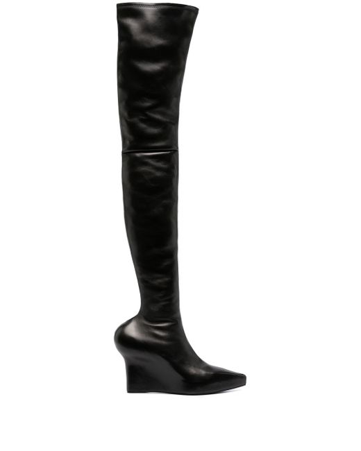 Givenchy Leather Over The Knee Heel Boots