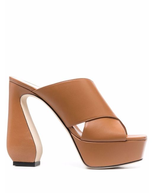 Si Rossi Leather Heel Mules