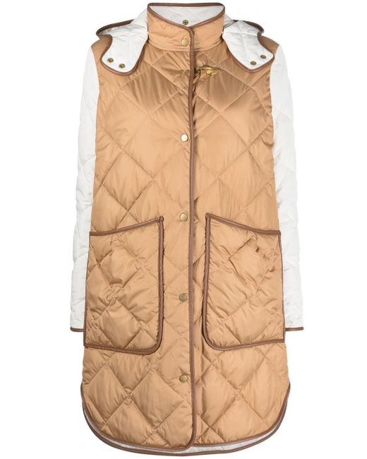 Fay Long Light Quilted Hooded Down Jacket