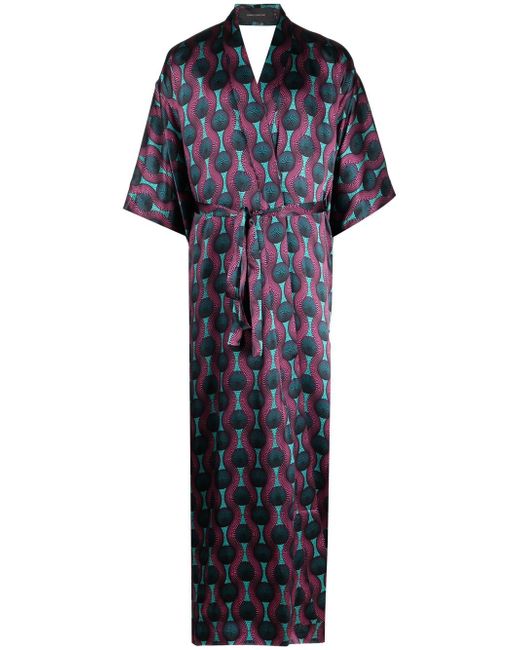 Ozwald Boateng Printed Silk Kimono Dress