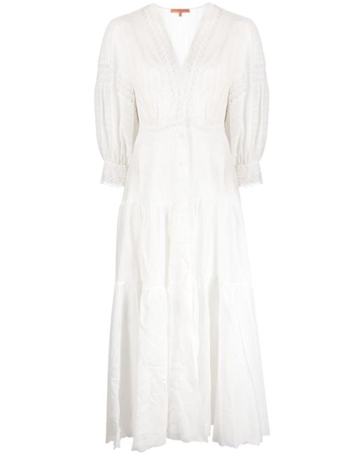 Ermanno Scervino Lace Detail Cotton Midi Dress