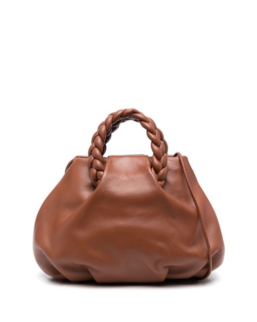 Hereu Bombon Braided Handle Leather Handbag
