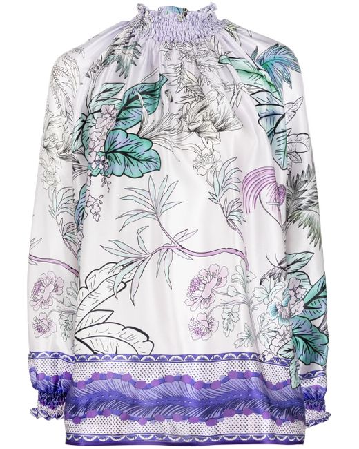 For Restless Sleepers High Neck Printed Silk Blouse