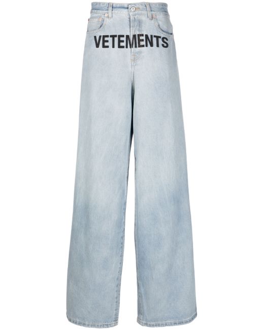 Vetements Baggy Logo Denim Jeans
