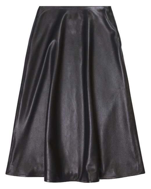 Balenciaga Leather Midi Skirt
