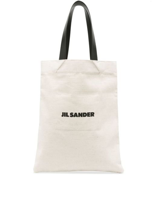 Jil Sander Book Tote Linen Shopping Bag