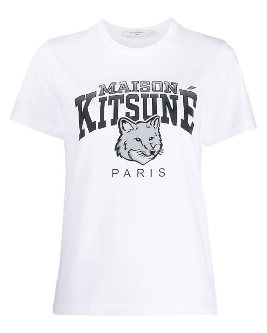 Maison Kitsuné Campus Fox Logo Cotton T-shirt