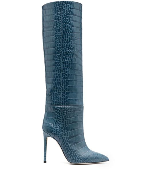 Paris Texas Leather Crocodile-embossed Boots