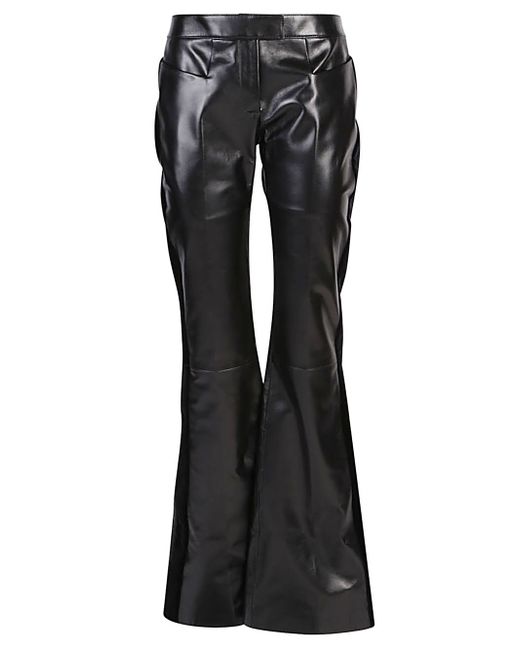 Tom Ford Flared Leather And Velvet Trousers
