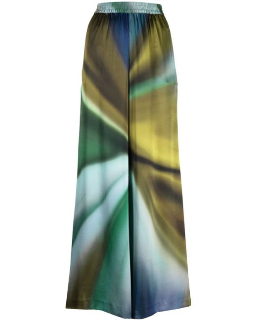Gianluca Capannolo Printed Silk Wide Leg Trousers