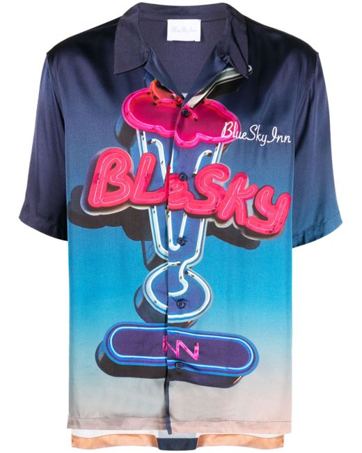 Blue Sky Inn Printed Viscose Shirt