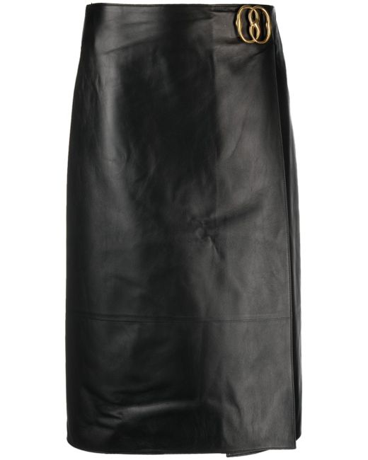 Bally Leather Midi Skirt