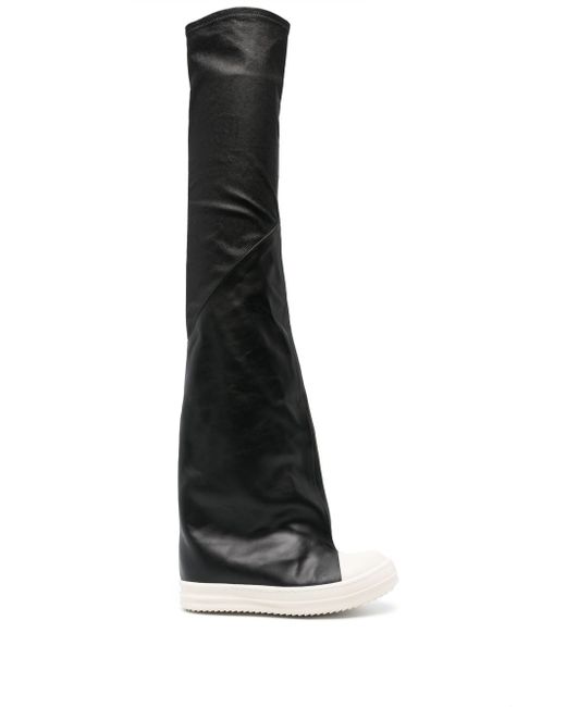 Rick Owens Thigh-high Leather Sneaker Boots
