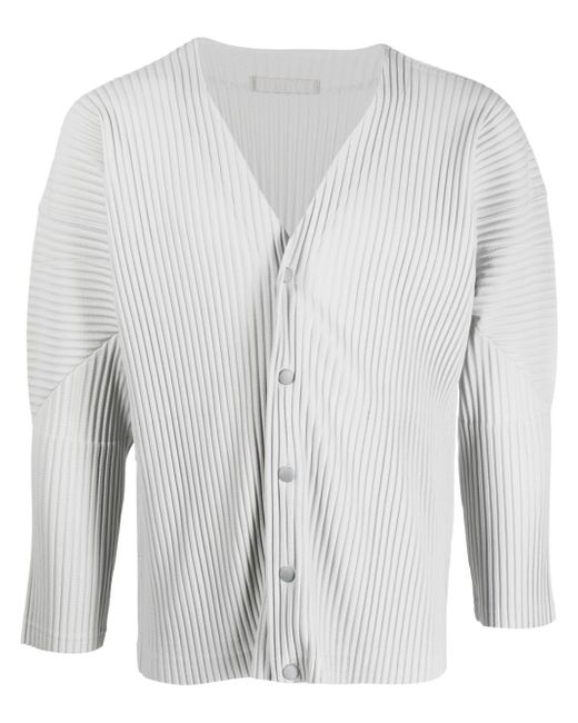 Issey Miyake Pleated Buttoned Cardigan