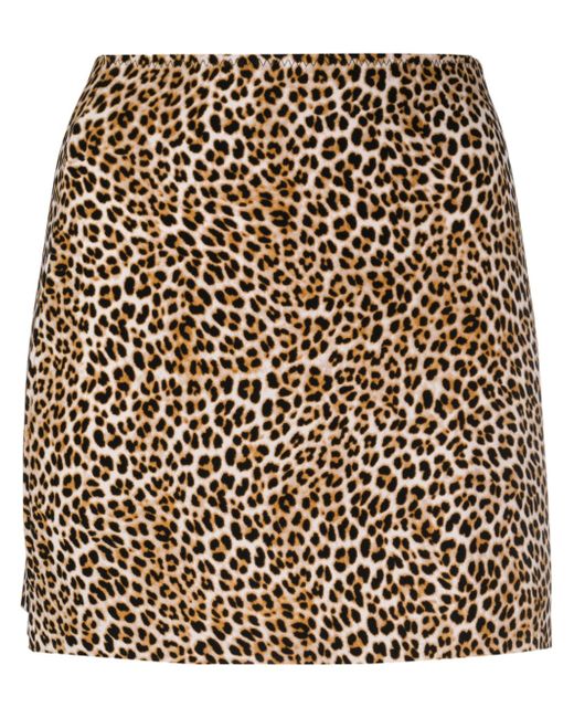 Norma Kamali Leopard Print Mini Skirt